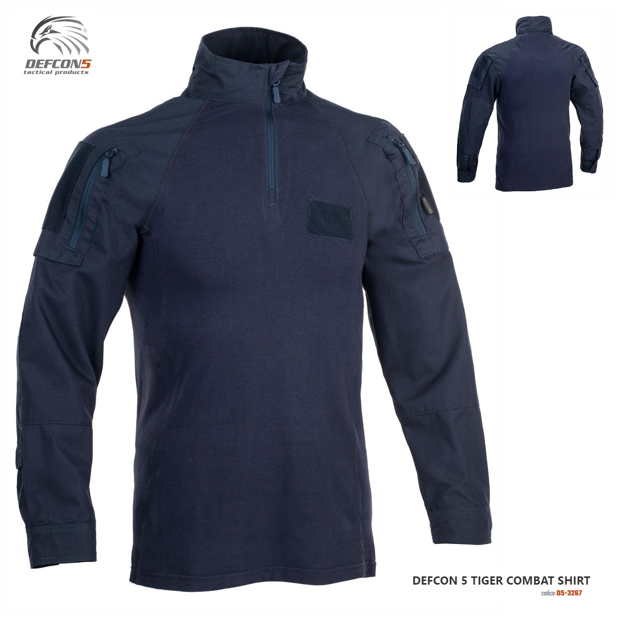 Defcon 5 Tiger Combat Shirt Blu Navy (D5-3267-NB)
