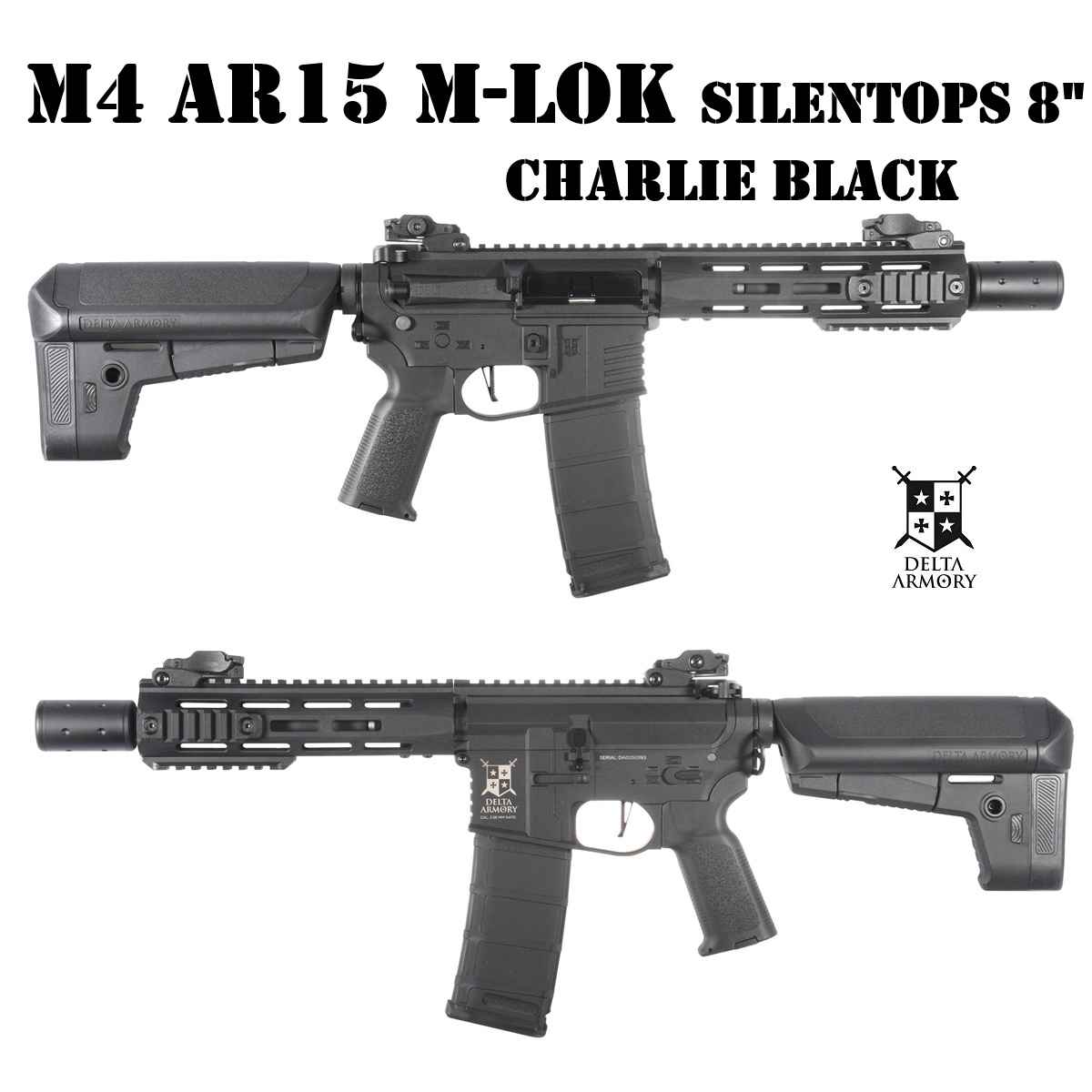 Delta Armory M4 AR15 M-LOK SilentOps 8" Black (DA-C10)