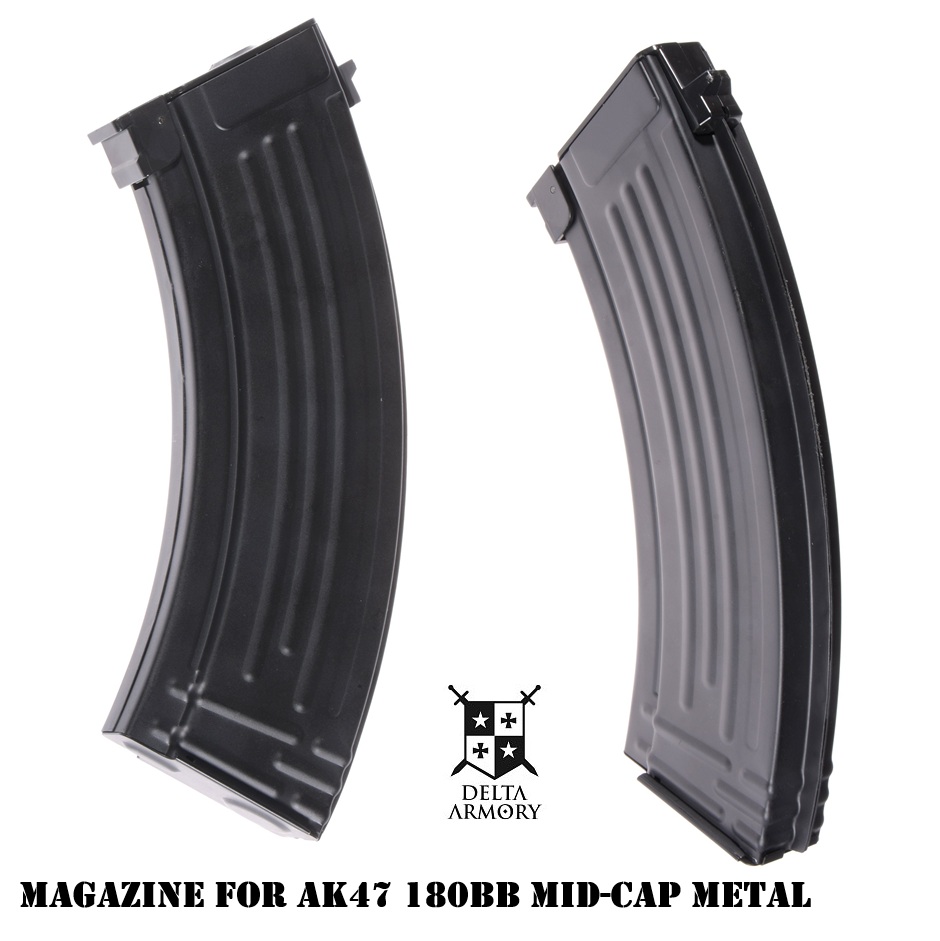 Delta Armory Magazine for AK47 180BB mid-cap metal black - caricatore monofilare nero in metallo
