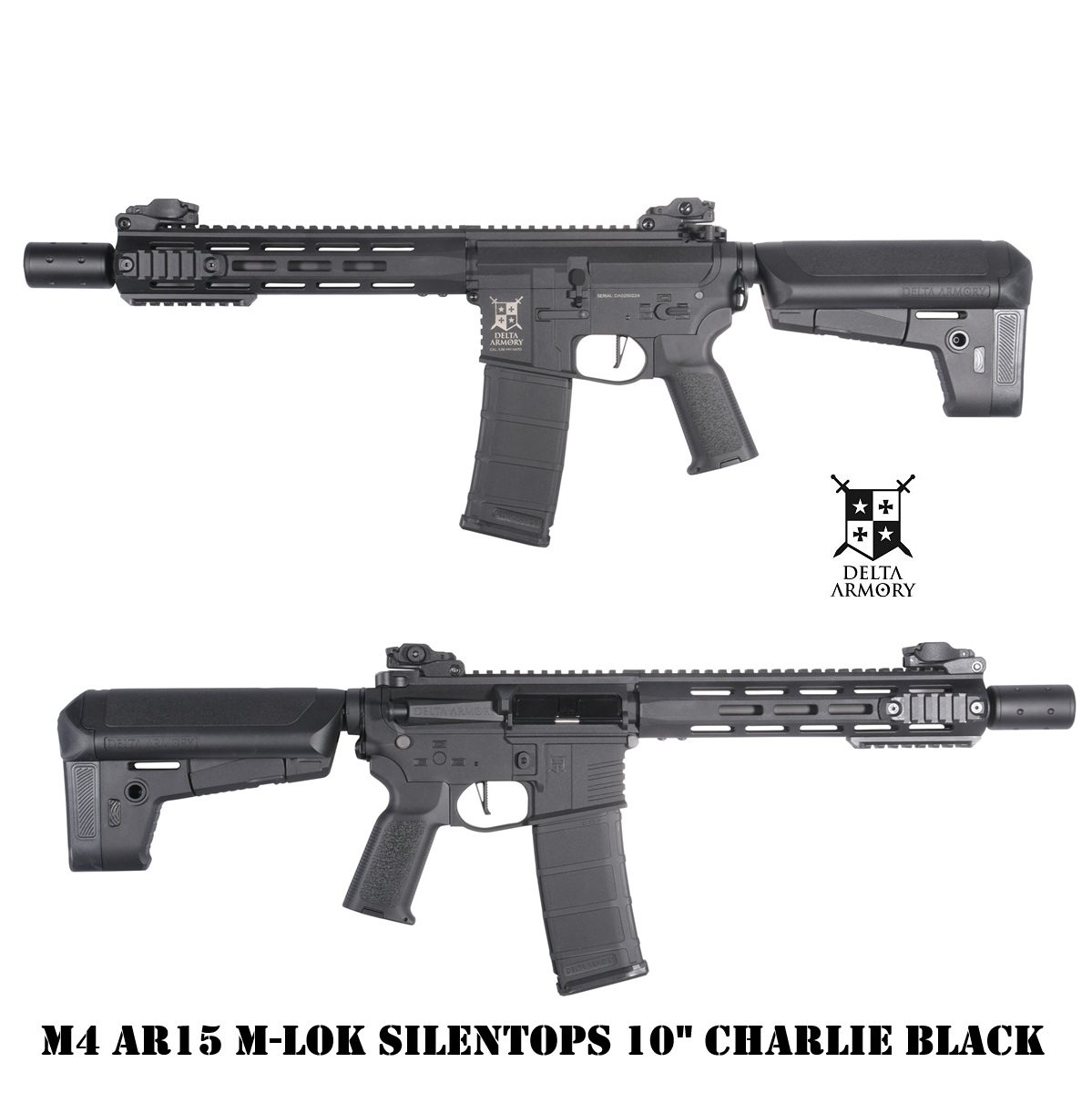 Delta Armory M4 AR15 M-LOK SilentOps 10" Charlie Black (DA-C11)