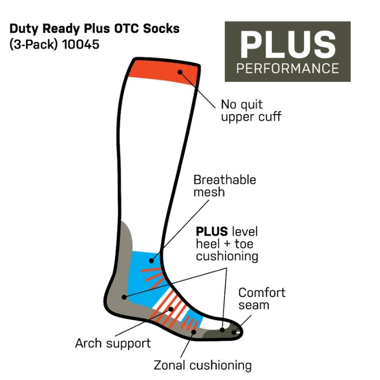 5.11 DUTY READY PLUS OTC SOCKS 3-PACK Black (10045) - immagine 5