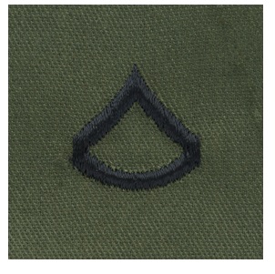 US ARMY E-3 Private 1st Class gradi ricamati in verde oliva