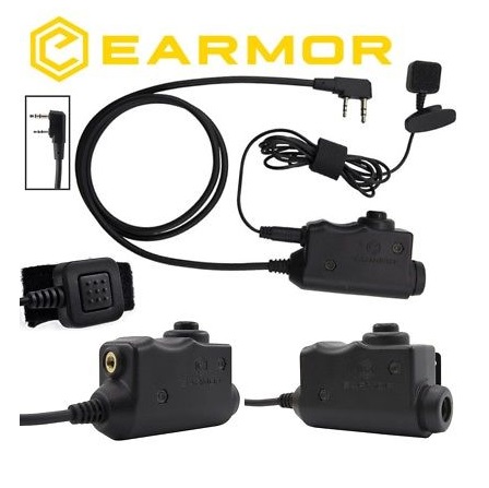 Opsmen Earmor M52-MIL PTT (Push-to-talk) compatibile Kenwood/Baofeng