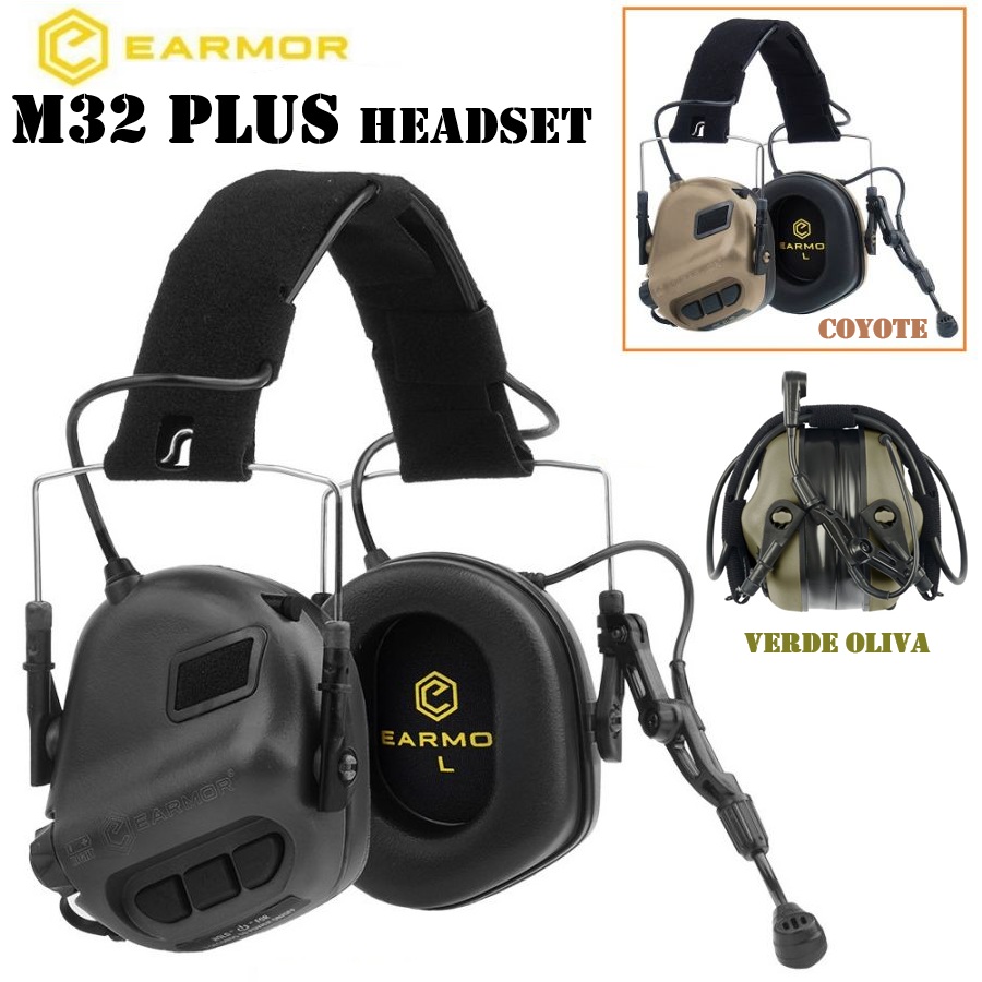 EARMOR M32 PLUS – Cuffie Tattiche Antirumore con Microfono per Comunicazioni