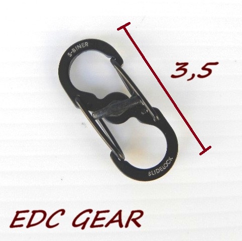 EDC Gear Black S-Biner slide lock small - moschettone doppio ingresso