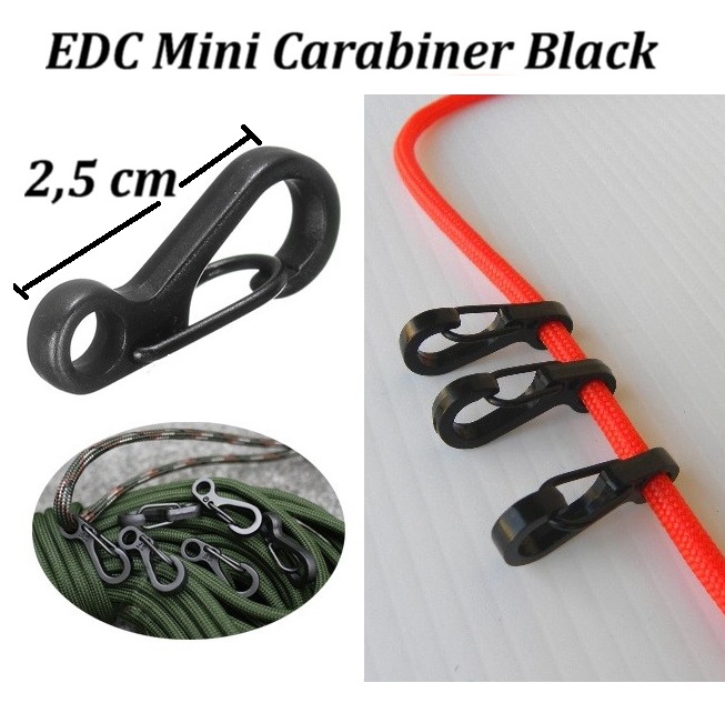 EDC Mini Carabiner black 2,5 cm