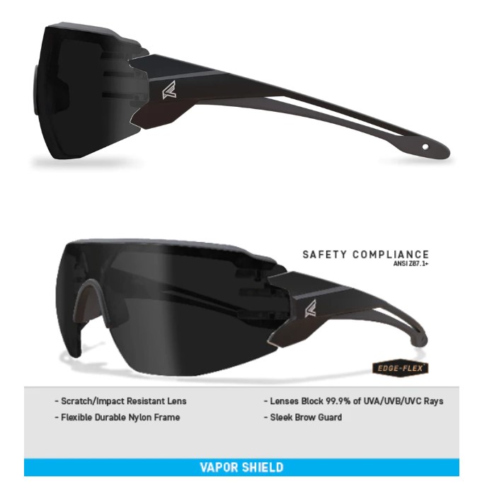 Edge Tactical Eyewear TAVEN -SMOKE LENS - Vapor Shield (XTV126VS) - immagine 2