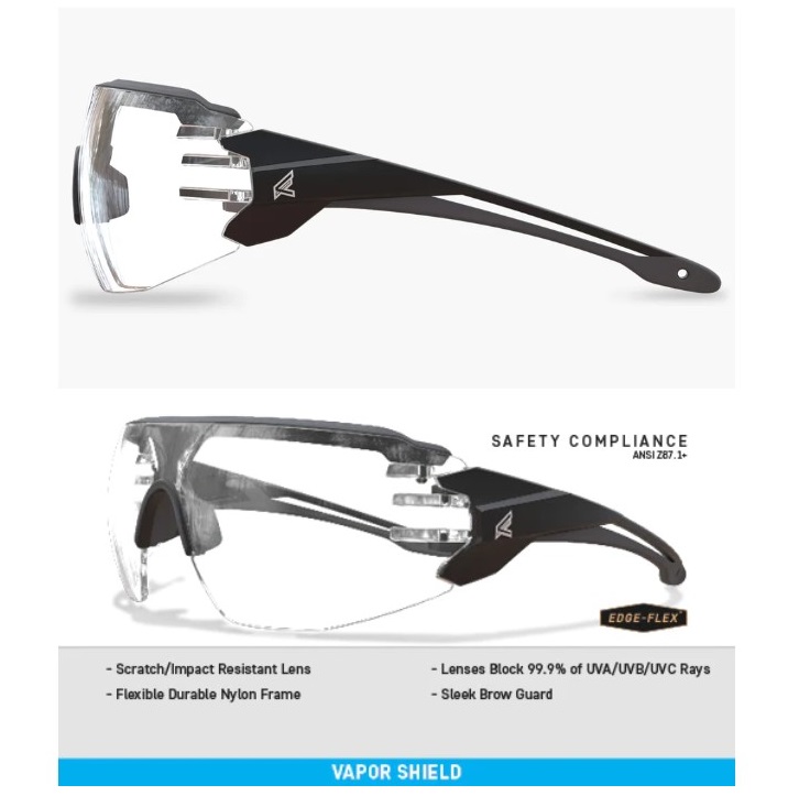 Edge Tactical Eyewear TAVEN -CLEAR LENS - Vapor Shield (XTV121VS) - immagine 2