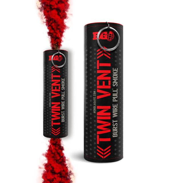ENOLA GAYE - RED Twin Vent Wire Pull Smoke Grenade (50 Gr.)