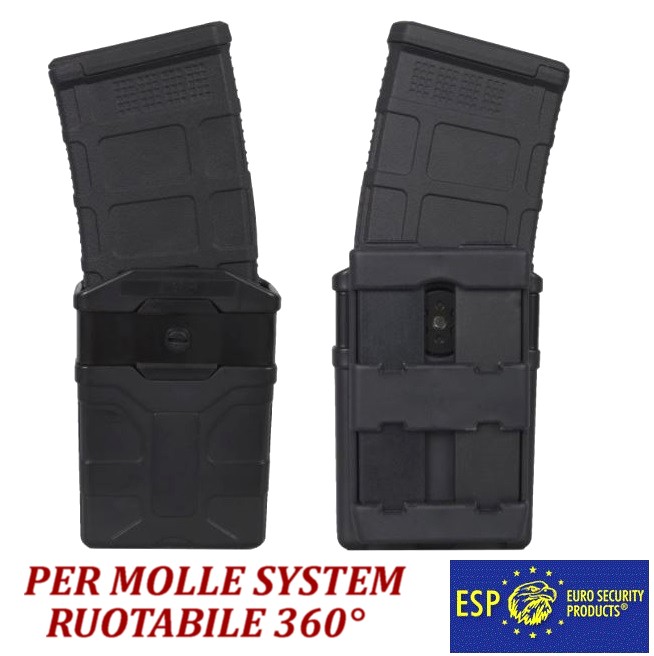 ESP M4/M16 Mag MOLLE Holder - Black (MH-44-M4-01) - immagine 2