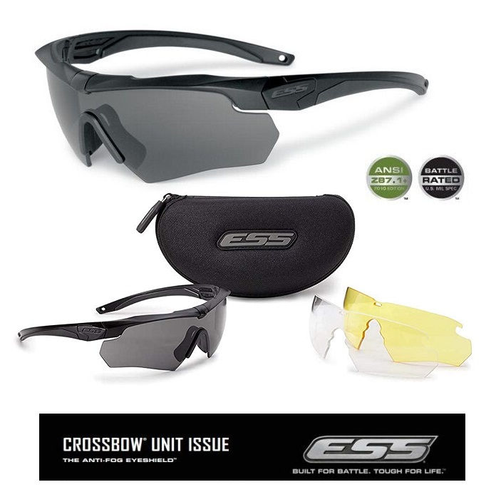 ESS CROSSBOW EYESHIELD Black kit 3 lenti