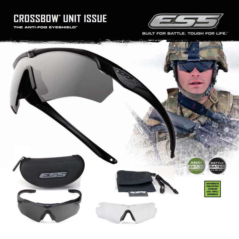 ESS CROSSBOW EYESHIELD Black kit 2 lenti