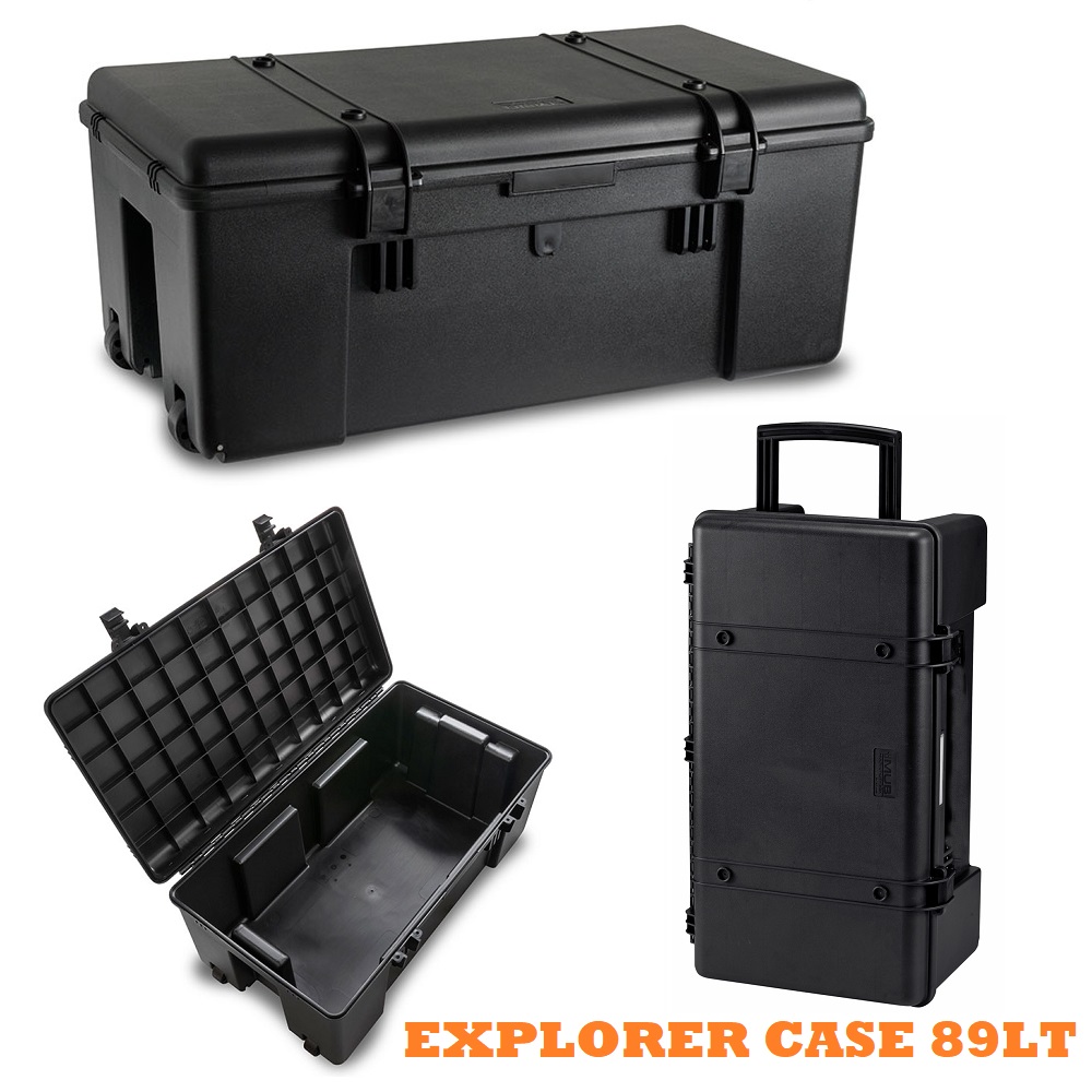 EXPLORER CASE 89LT - BAULE/TROLLEY POLIPROPILENE NERO - CON MANIGLIA E ROTELLE