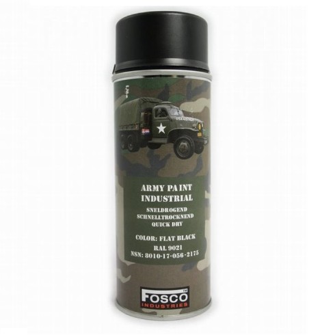 Fosco Army paint NERO (FLAT BLACK) - vernice spray 400ml (RAL 9021)