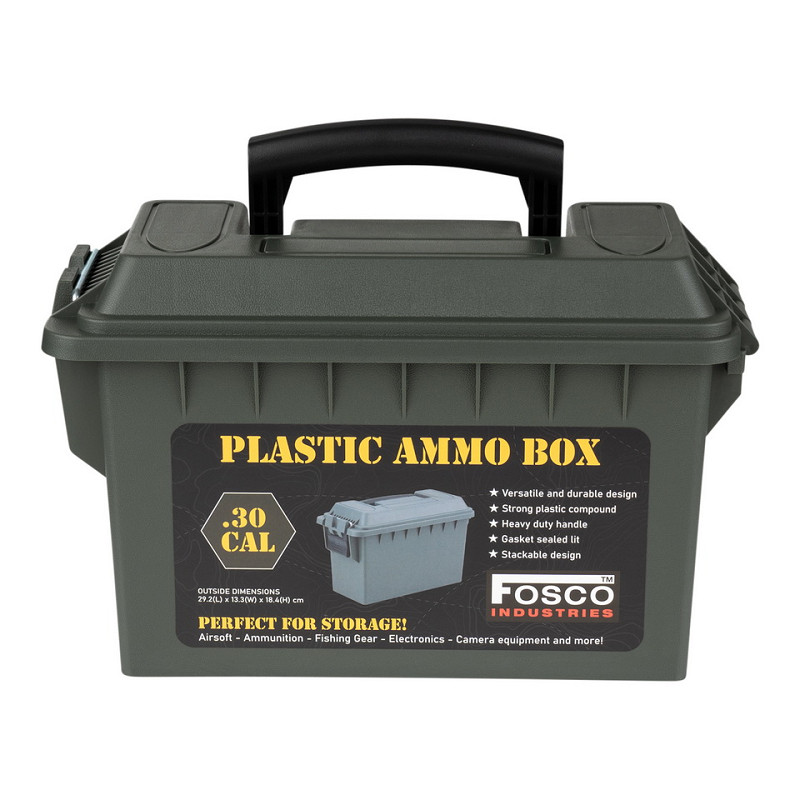 Fosco Plastic Ammo box .30 Cal  olive- 29,2 x 13,3 x 18,4 cm
