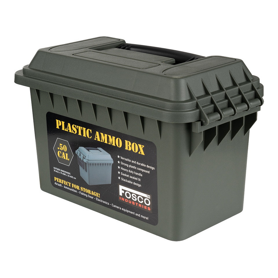 FOSCO Plastic Ammo box .50 Cal Olive- 35,6 x 19,4 x 22,4 cm - Image 2