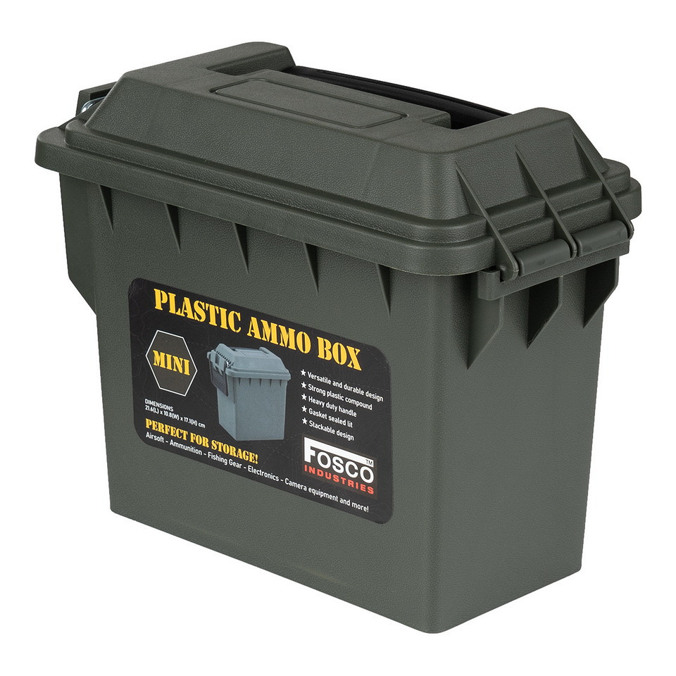 FOSCO Plastic Ammo box mini Olive - 21,6 x 10.8 x17,1 cm - Image 2
