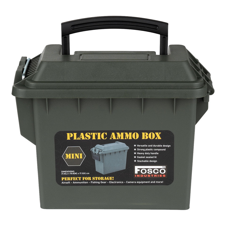 FOSCO Plastic Ammo box mini Olive - 21,6 x 10.8 x17,1 cm