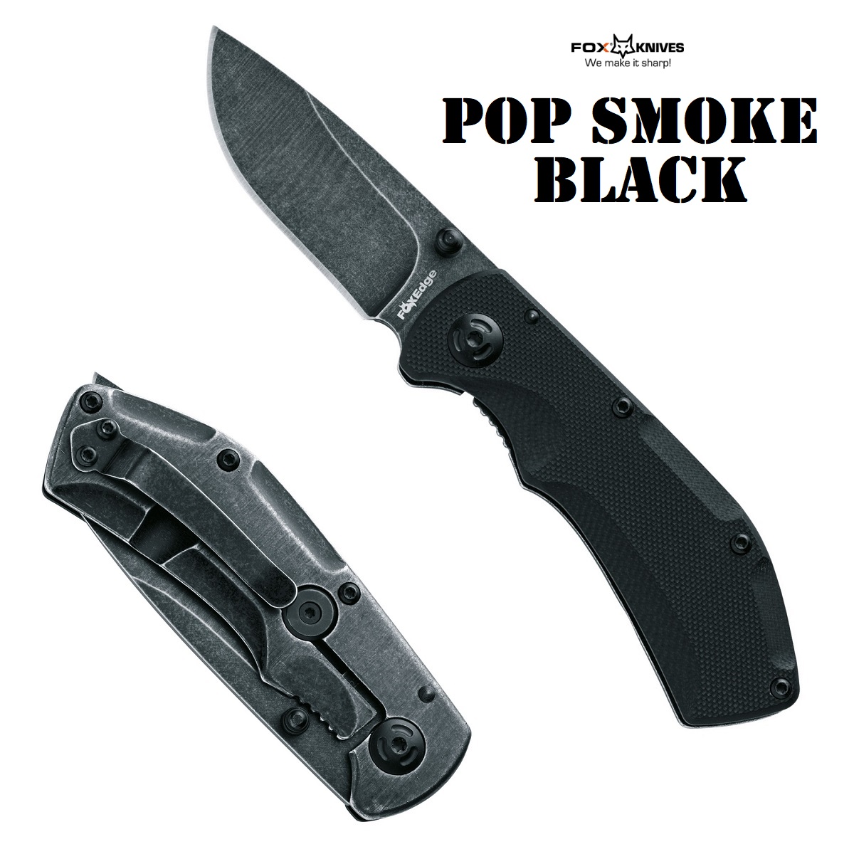 FOX EDGE COLTELLO PIEGHEVOLE "POP SMOKE" NERO (FE-023)