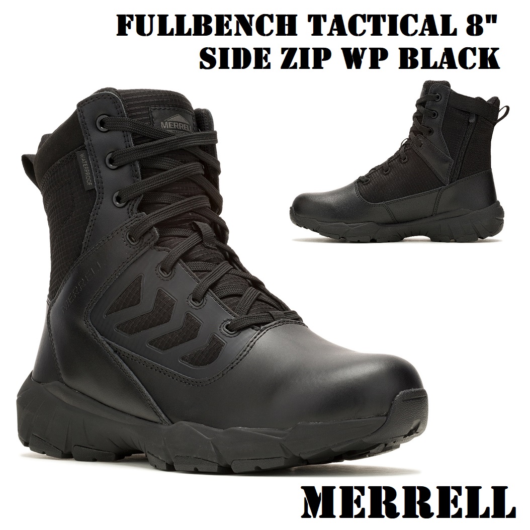 MERRELL Fullbench Tactical 8" Side Zip WP BLACK