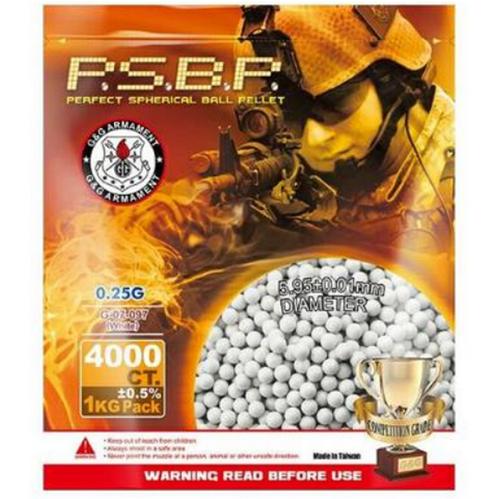 G&G 0,25 gr. White PSBP Perfect Spherical Ball Pellet(G-07-097)