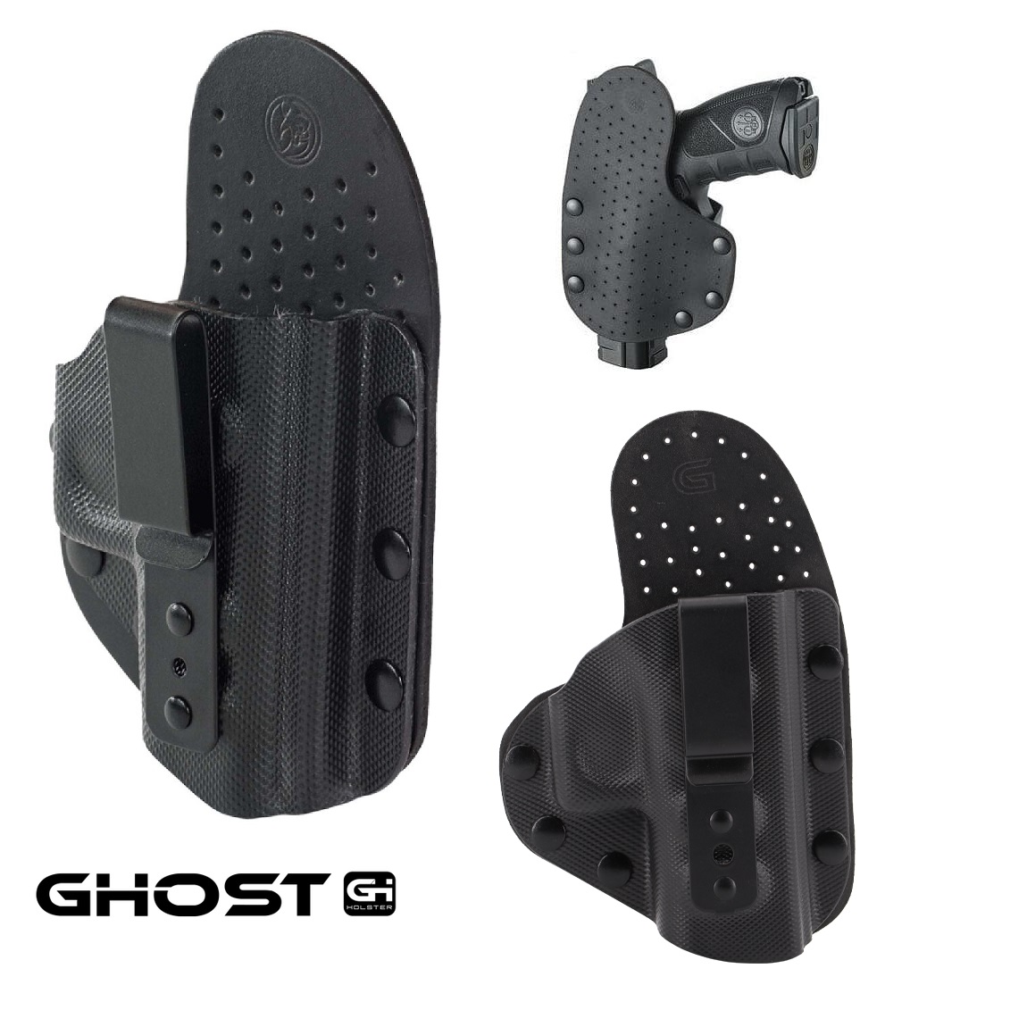 GHOST CIVILIAN IWB S FONDINA INTERNA IN POLIMERO CON RETRO IN PELLE TRAFORATA ANTI ALLERGICA