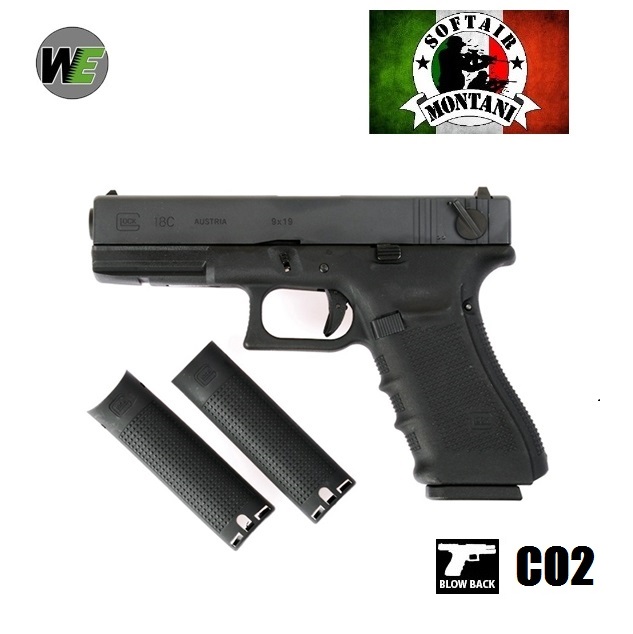 WE GLOCK 18 CO2 BLACK FULL METAL