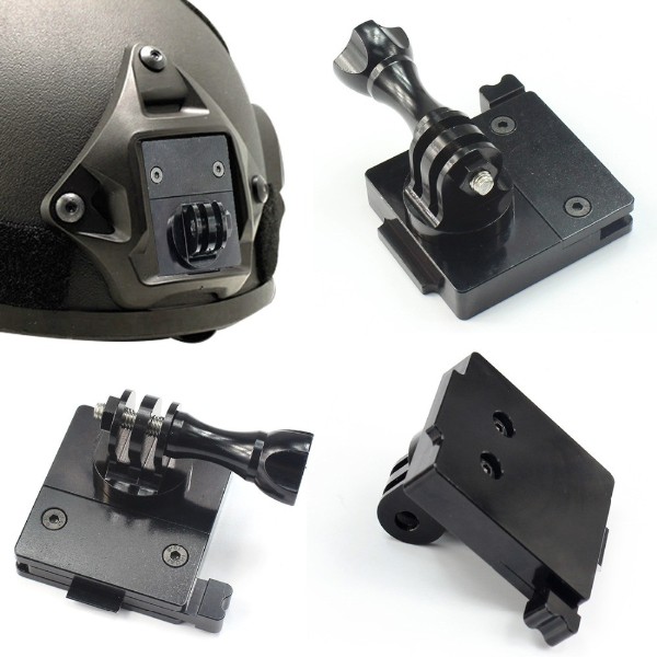 NVG STRYKE ATTACCO PER GOPRO - IN ALLUMINIO NERO