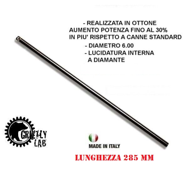 Grizzly Lab -285mm Canna Interna rigata di precisione-Diametro 6.00