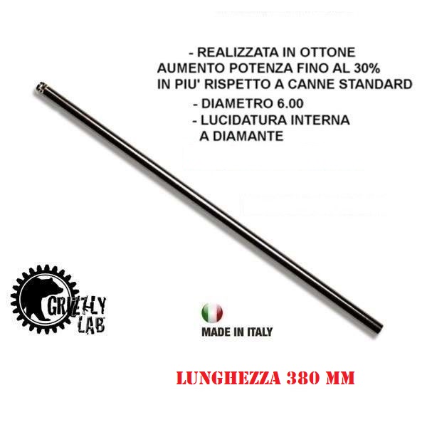 Grizzly Lab -380mm Canna Interna rigata di precisione-Diametro 6.00
