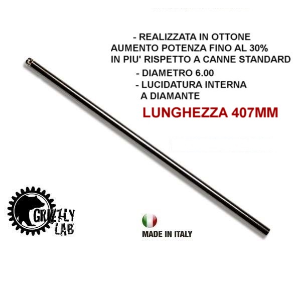 Grizzly Lab -407mm Canna Interna rigata di precisione-Diametro 6.00