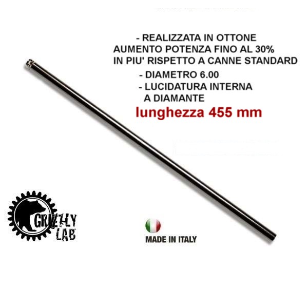 Grizzly Lab -455mm Canna Interna rigata di precisione-Diametro 6.00