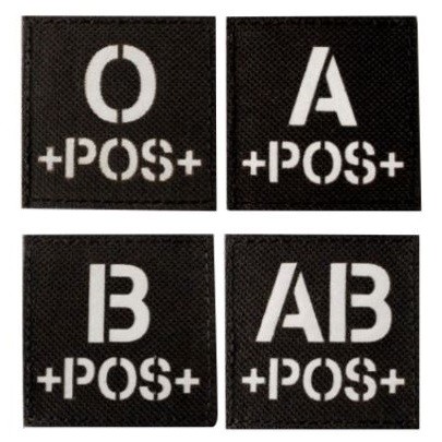 GRUPPO SANGUIGNO RIFLETTENTE- NERO- PATCH LASER CUT