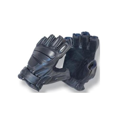 Guanti Swat 1/2 dito in pelle nero