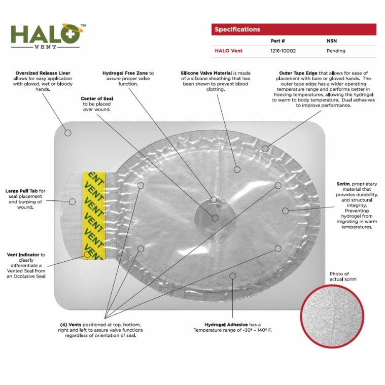 HALO VENT IFAK TWO PACK (2 HALO VENT) 7" X 5" EACH - Image 2
