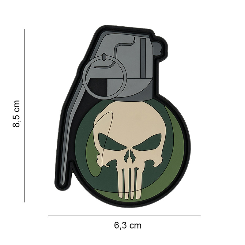 101 INC Handgrenade Punish Skull PVC Patch