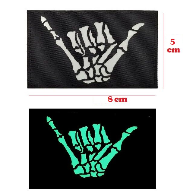 Hang Loose Black GID laser cut patch 8x5 cm ( glow in the dark)