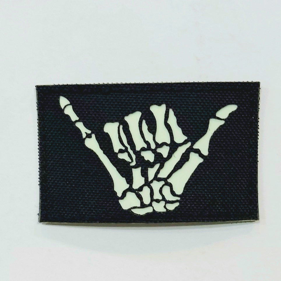 Hang Loose Black GID laser cut patch 8x5 cm ( glow in the dark) - Image 2