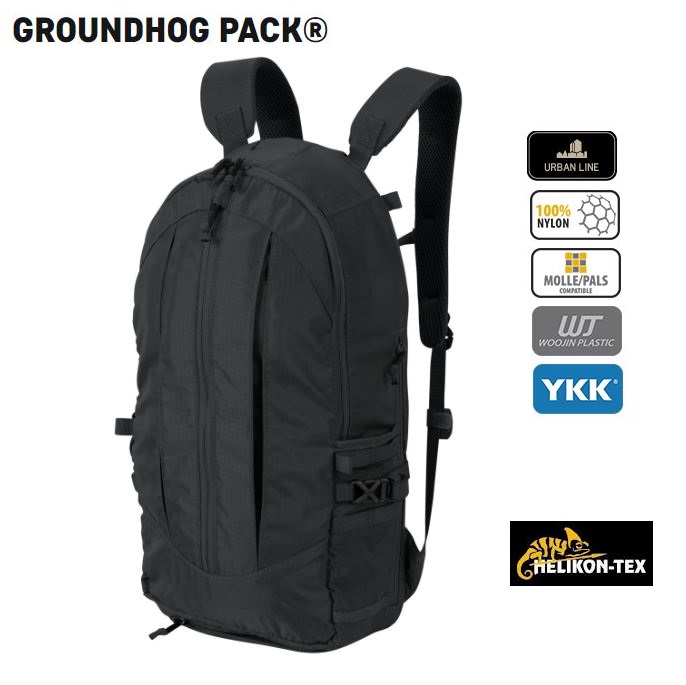 Helikon-Tex - Groundhog Pack® Black - zaino 10 litri