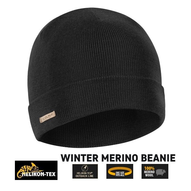 HELIKON TEX WINTER MERINO BEANIE BLACK (CZ-WMB-MW-01)