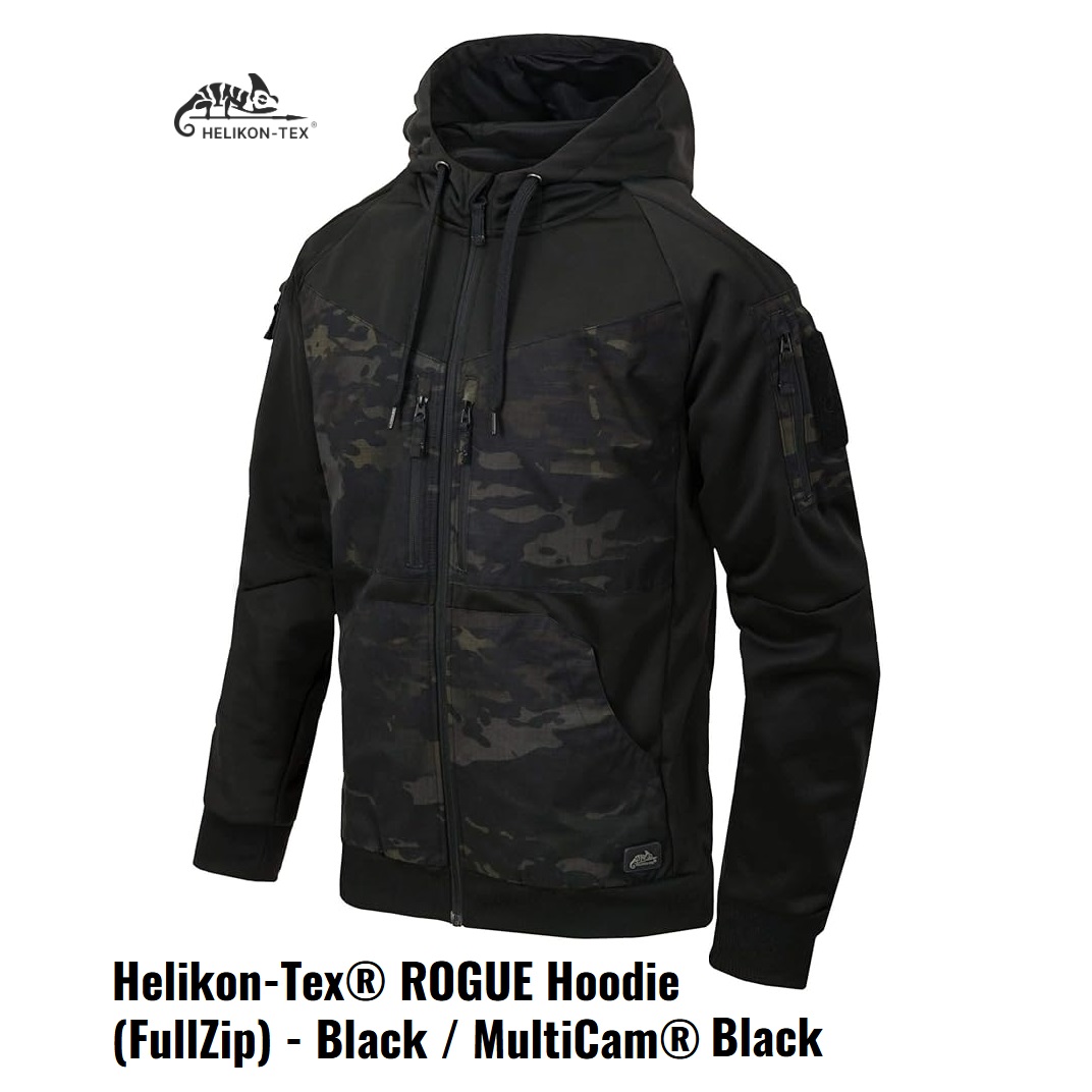 HELIKON TEX MULTICAM BLACK ROGUE HOODIE FULL ZIP- FELPA CON CERNIERA E CAPPUCCIO(BL-RHF-PO)