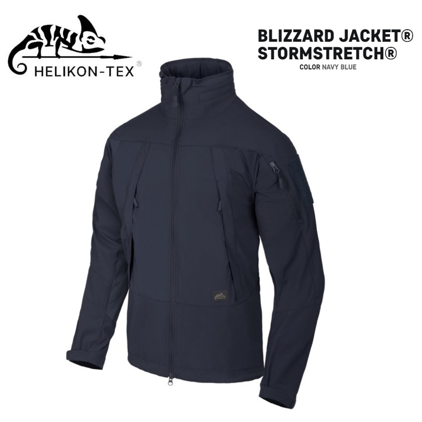 HELIKON TEX BLIZZARD JACKET NAVY BLUE - STORMSTRETCH (KU-BLZ-NL-37) Giacchetto leggero con cappuccio