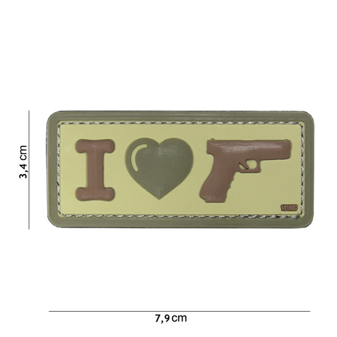 101 INC " I LOVE MY G17" PVC patch 3D - velcro sul retro - immagine 2
