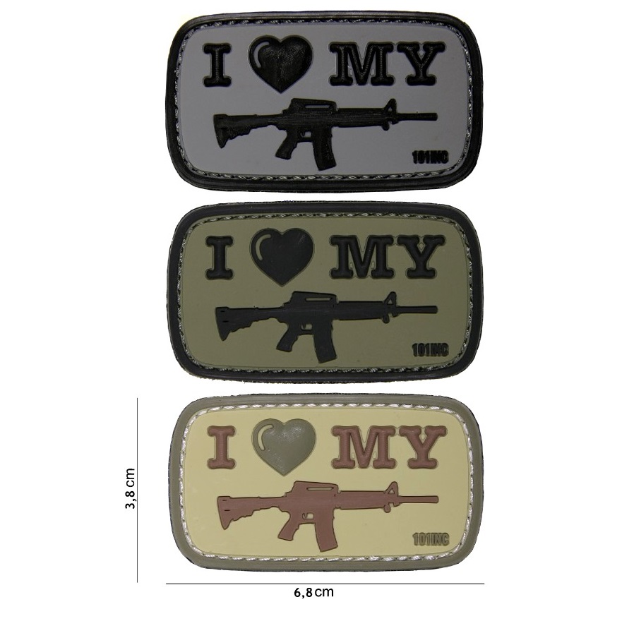 101 INC " I LOVE MY M4" PVC patch 3D - velcro sul retro