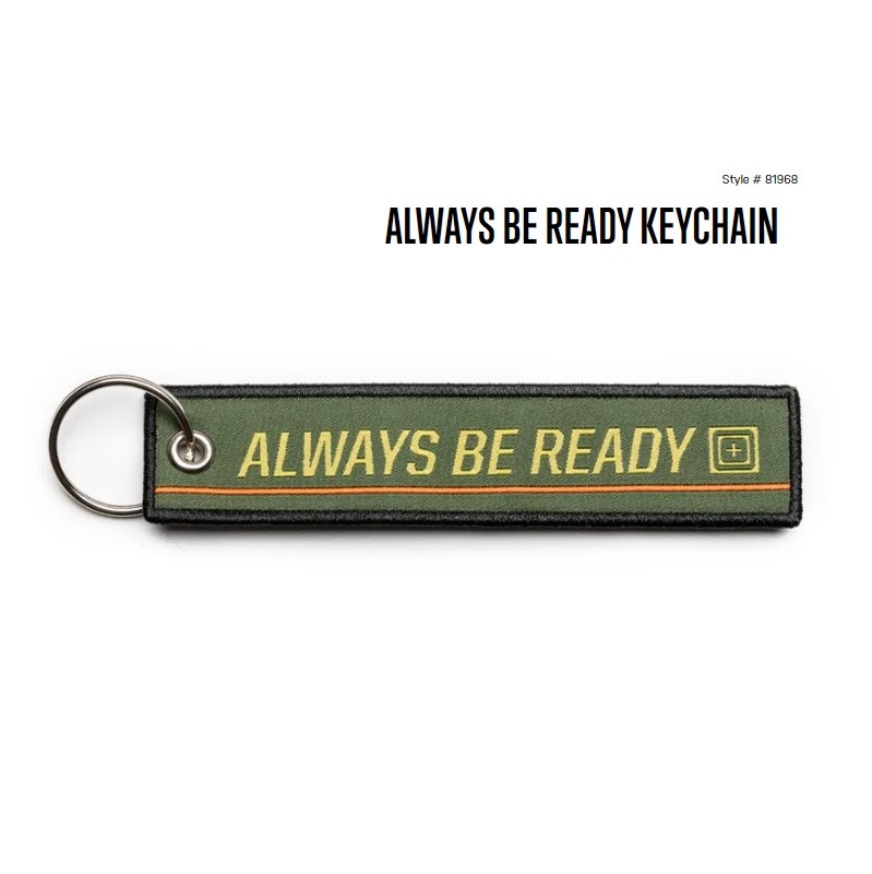 5.11 ABR Keychain Olive · Portachiavi Ricamato · 13×3 cm · Always Be Ready