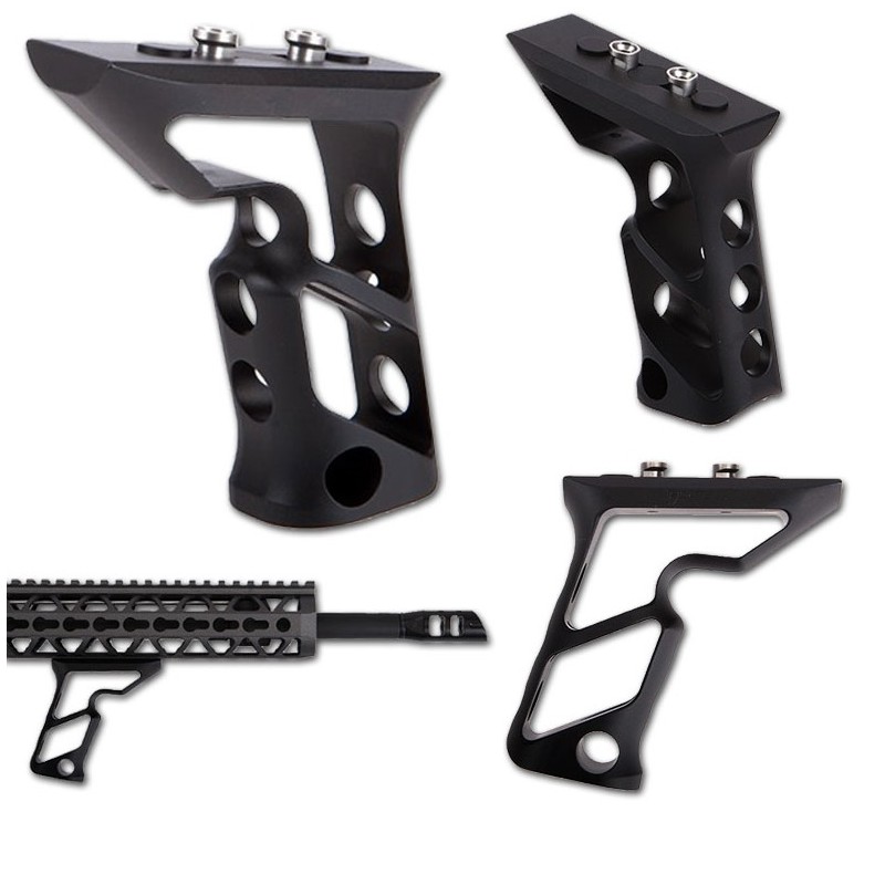 METAL Long Angled Grip For KEYMOD - in alluminio nero