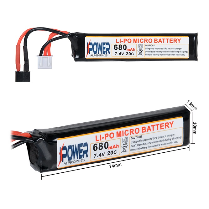 iPower BATTERY LI-PO 680MAH 7,4V 20C MICRO S- DEANS 
