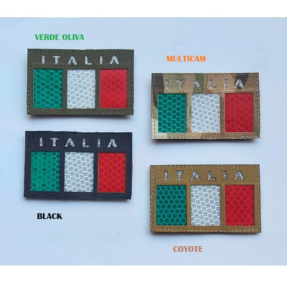 ITALIA FLAG PATCH - REFLECTIVE - LASER CUT DESIGN