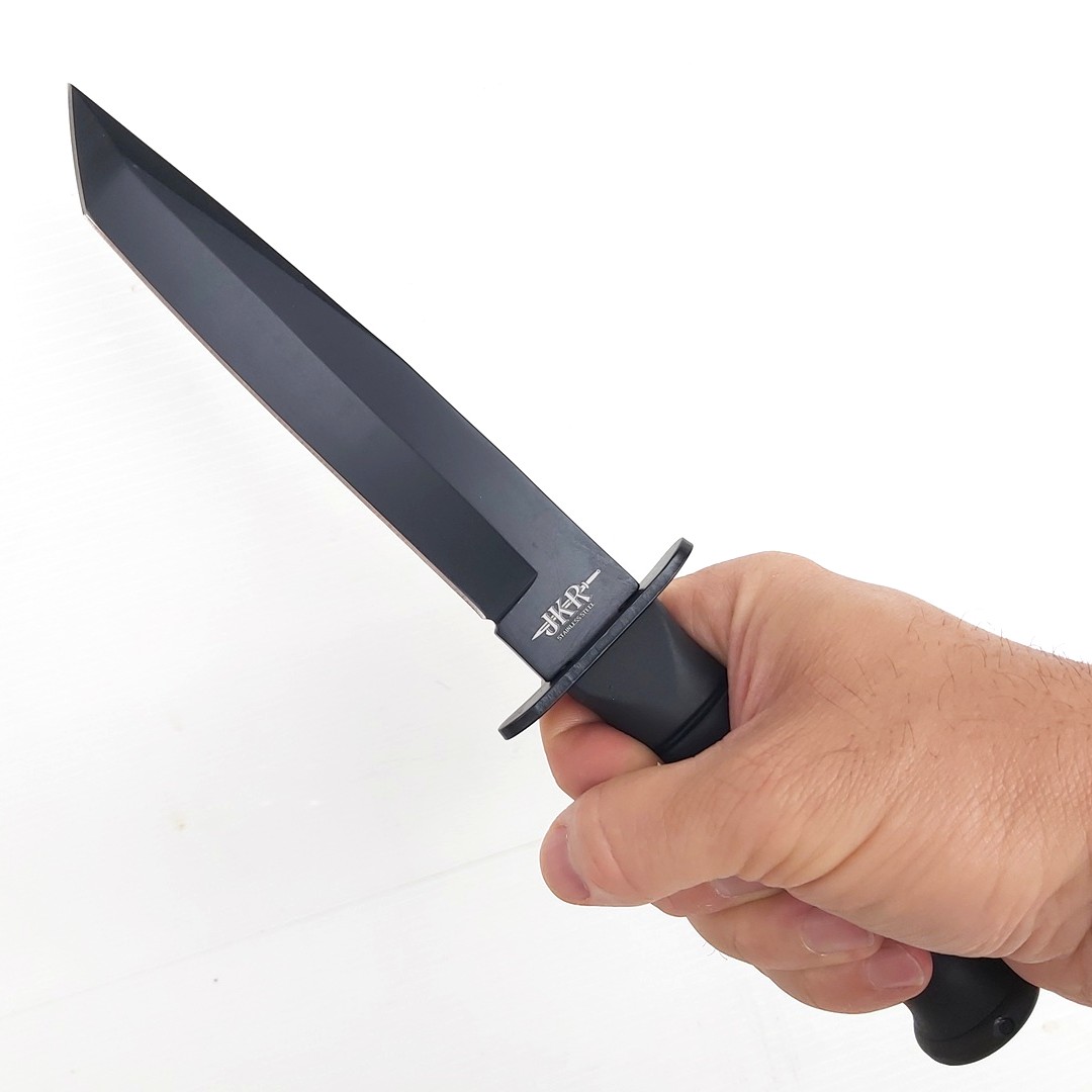 JKR 0772 Combat Knife - Black - Tanto Style - Image 4