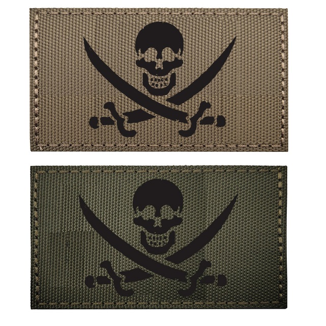 Jolly Roger Pirate Flag patch laser cut - infrared